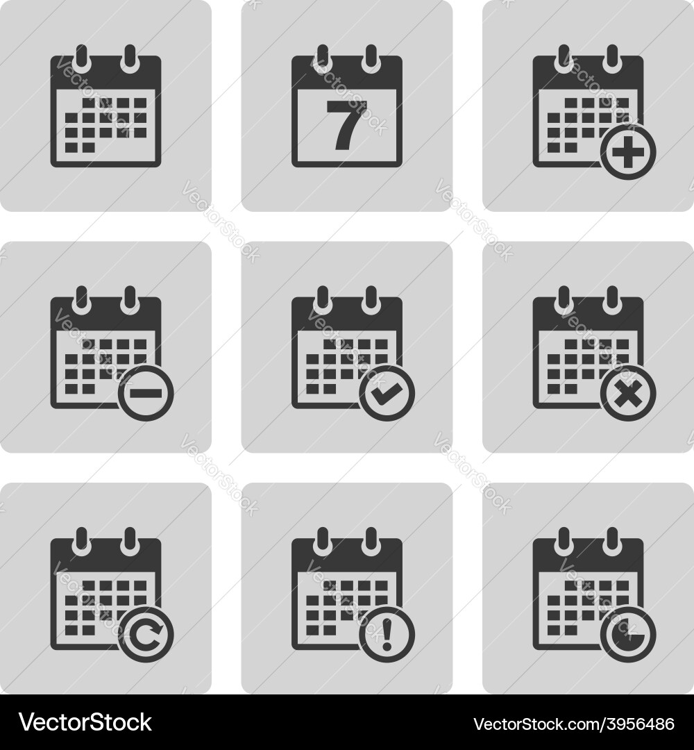 Calendar icons Royalty Free Vector Image - VectorStock