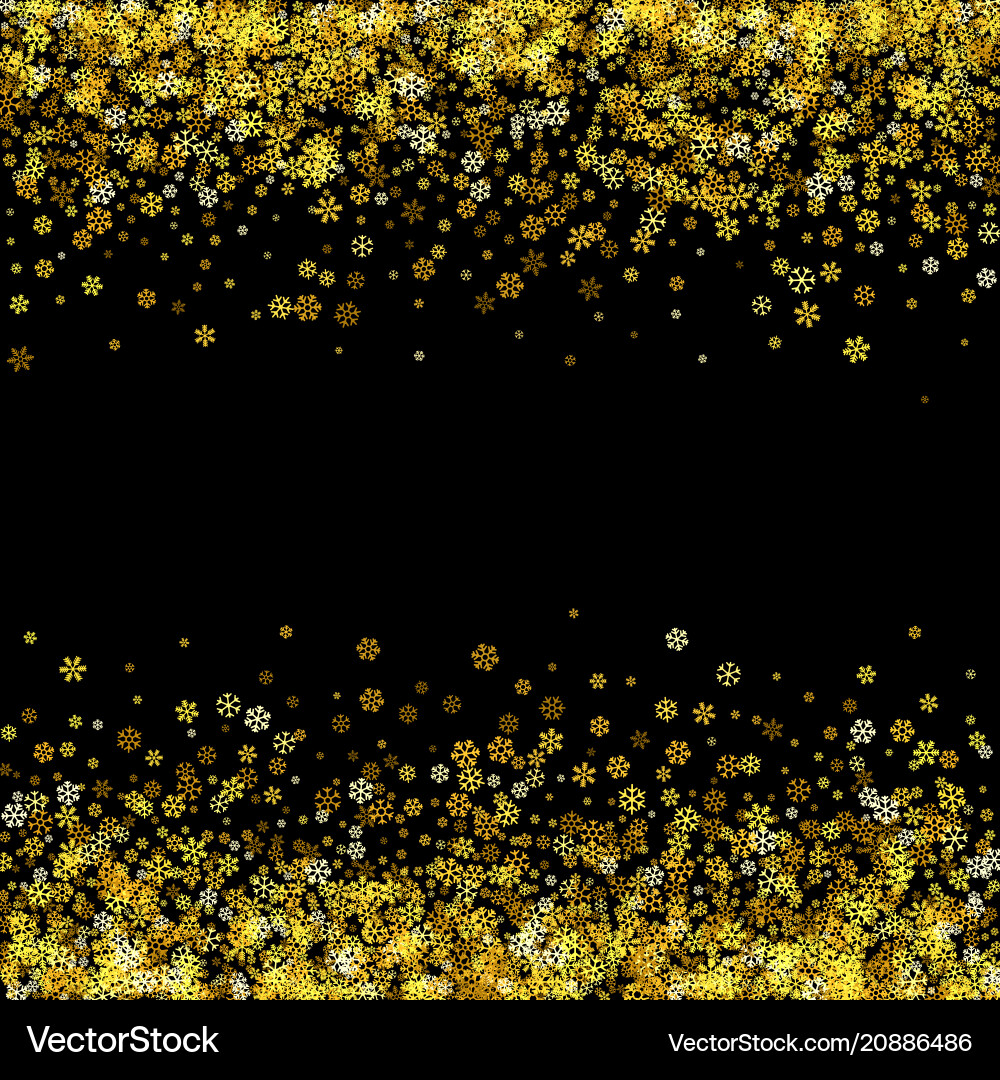 Falling Gold Snowflake Pattern vector image