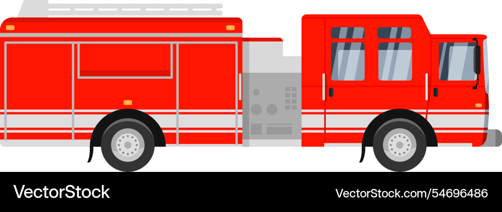 Fire truck isolated on white background showcasing Fire truck isolated on white background showcasing vector image