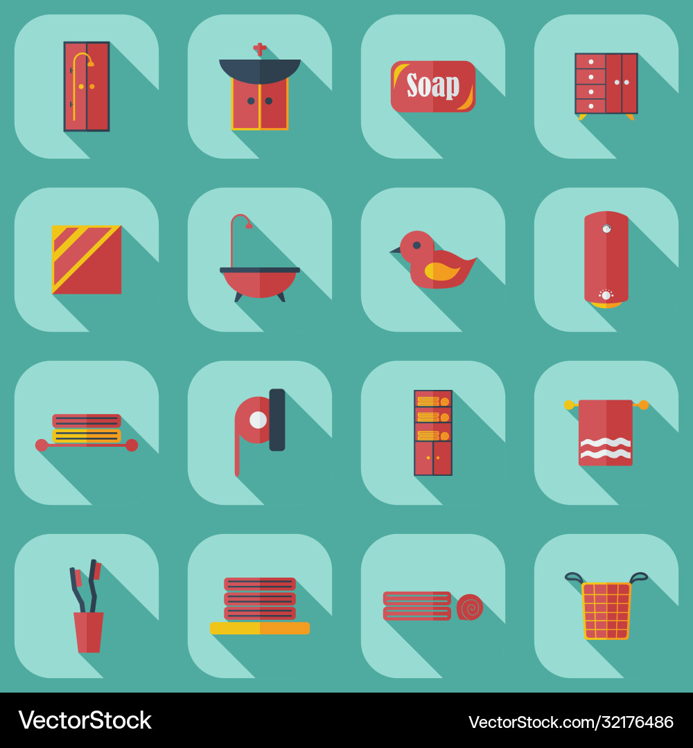 Flat concept set modern design with shadow Flat concept set modern design with shadow Vector Image