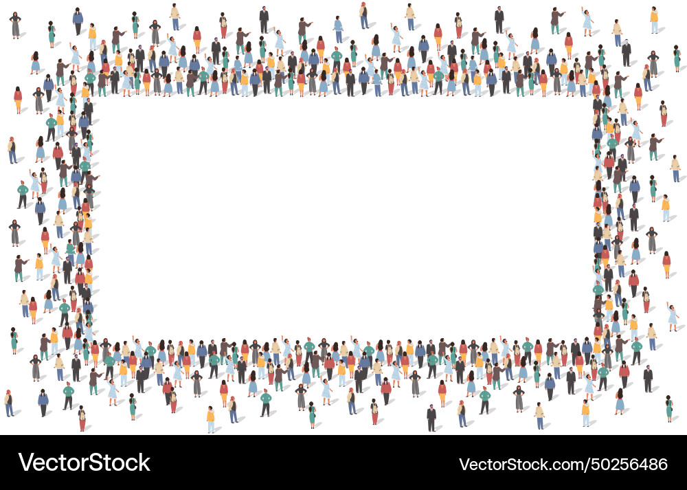 People in a Rectangular Frame vector image