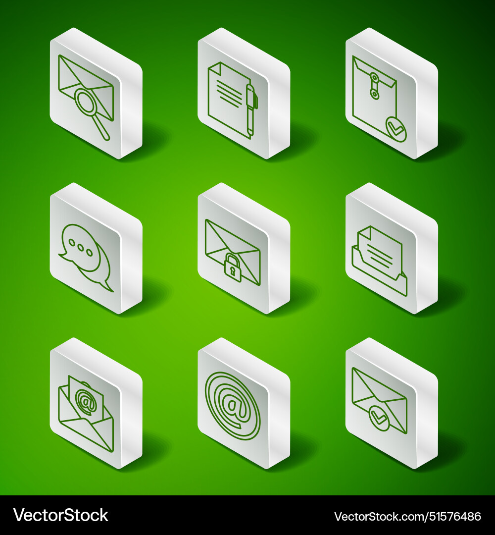 Set line envelope and check mark mail e-mail Vector Image