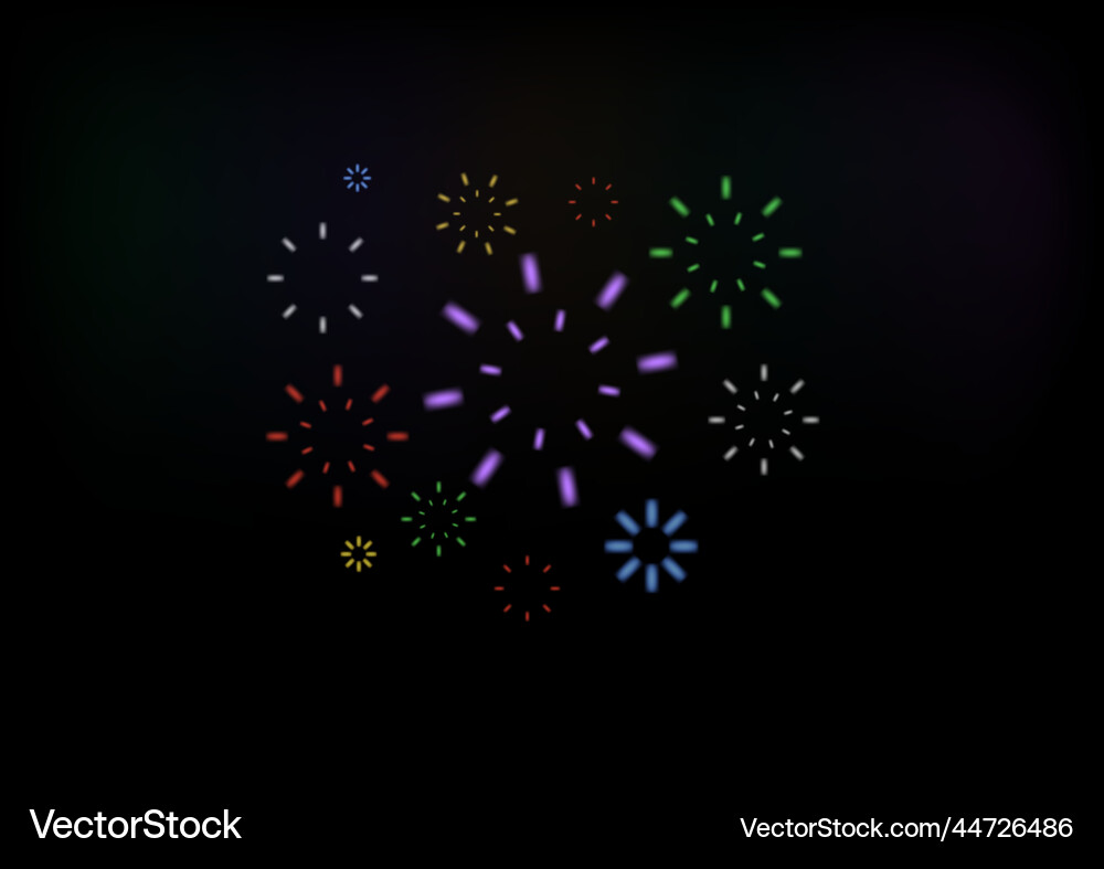 Set of color firework burst firecracker explosion Set of color firework burst firecracker explosion vector image