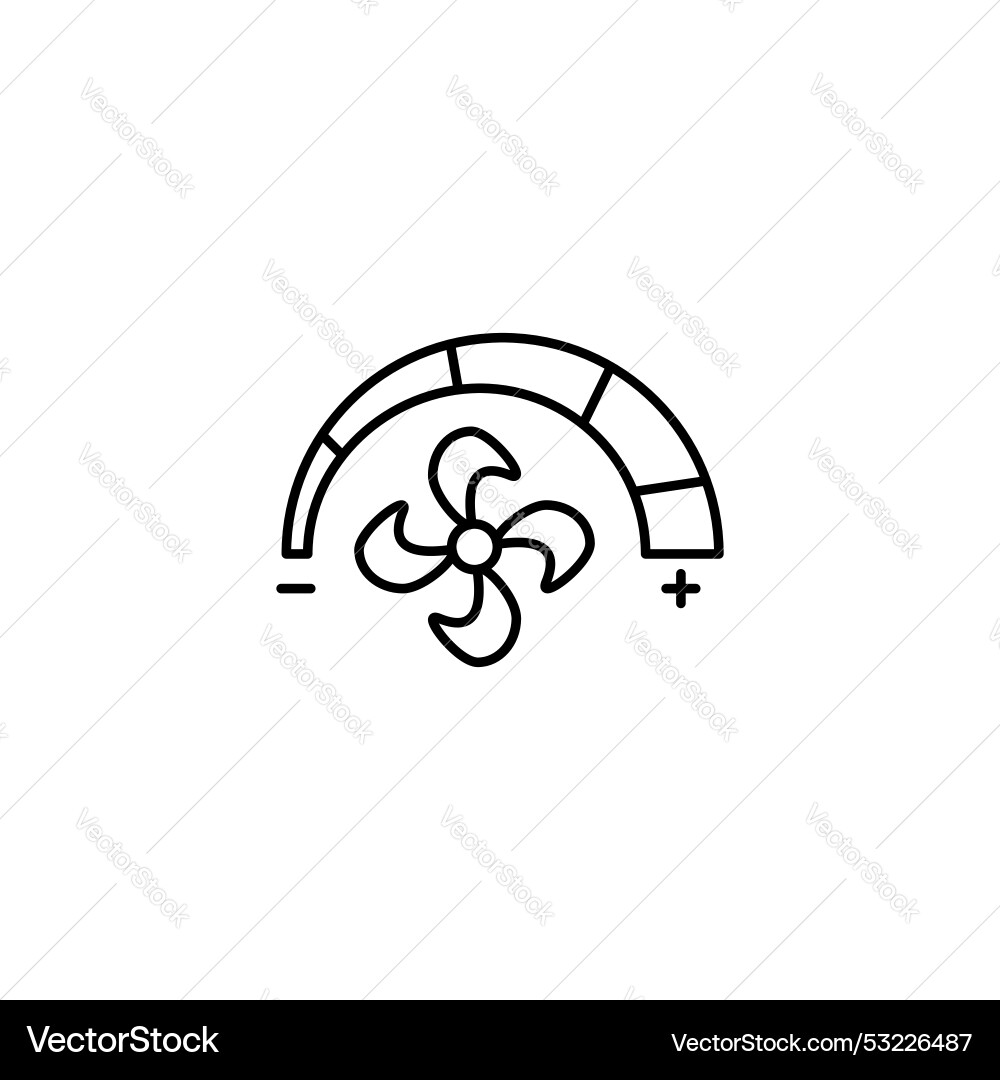 Adjustable speed icon set digital fan Royalty Free Vector