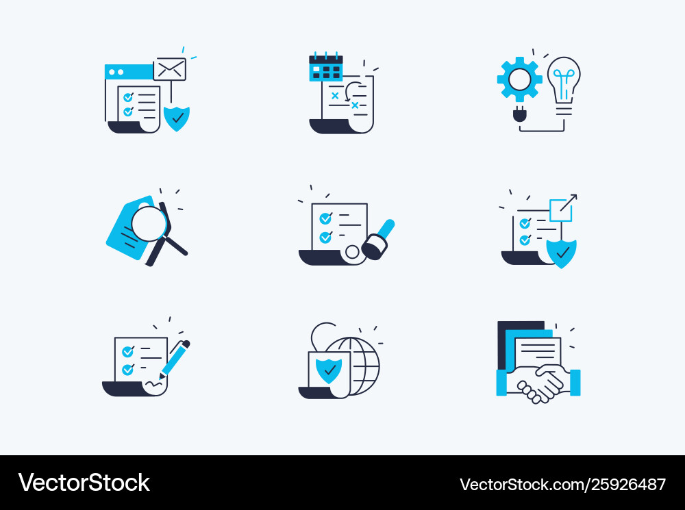 Contract Agreement Icons vector image