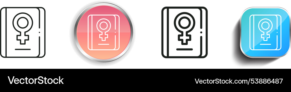 Feminism icon thin linear regular and button vector image