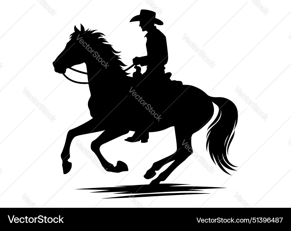 Lone Rider Silhouette vector image