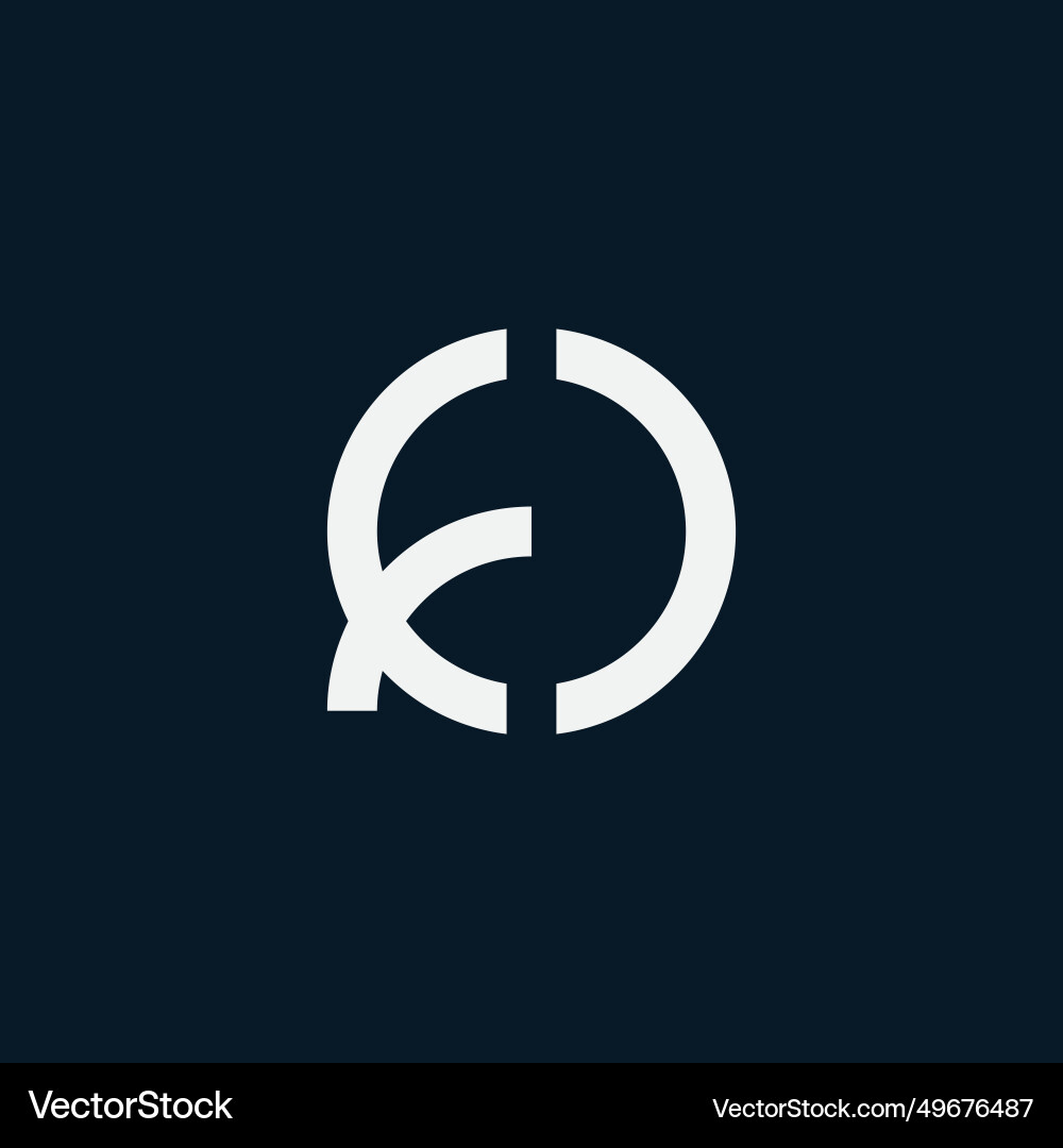 Monogram letter fo or fd circle logo design Monogram letter fo or fd circle logo design vector image