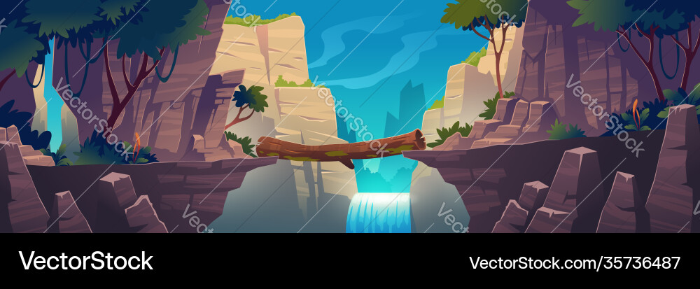 Mountain Log Bridge vector image