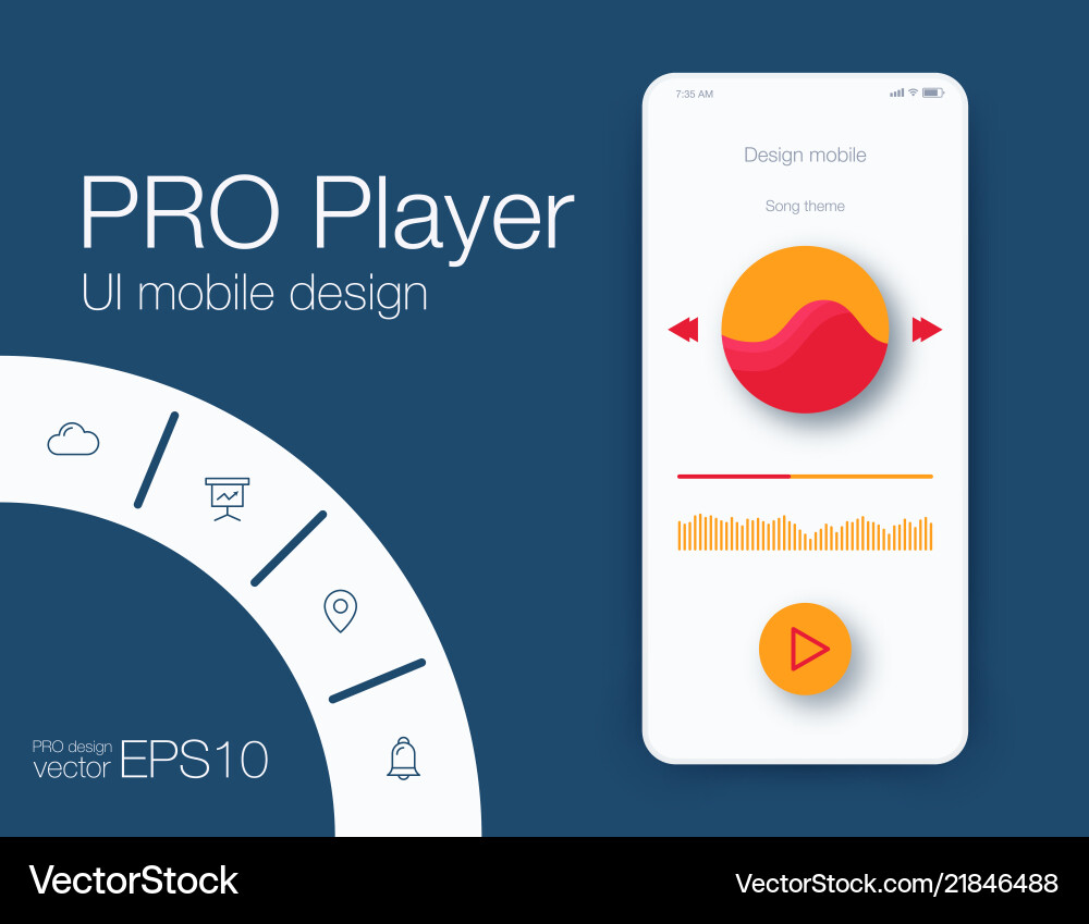 Audio Player UI Templates - EPS10 vector image