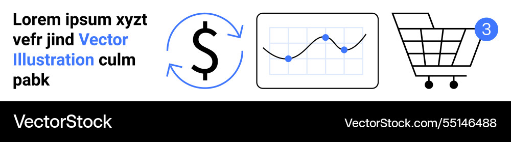 E-commerce concepts with dollar sign graph E-commerce concepts with dollar sign graph vector image