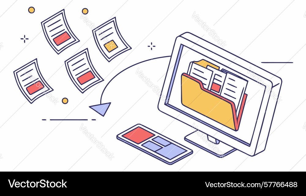 Email extraction and data retrieval digital vector image