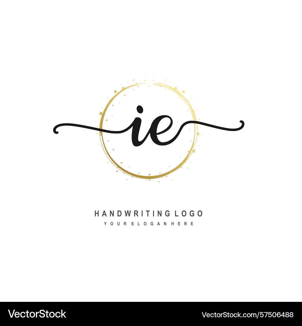 Ie initial handwriting logo with circular wave Ie initial handwriting logo with circular wave Vector Image