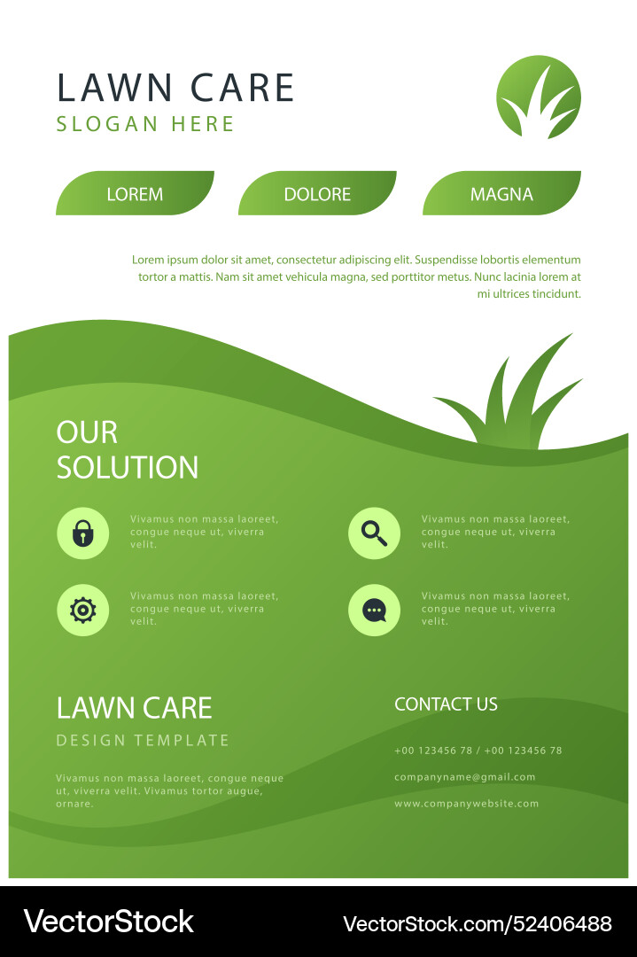 Lawn care flyer template Royalty Free Vector Image