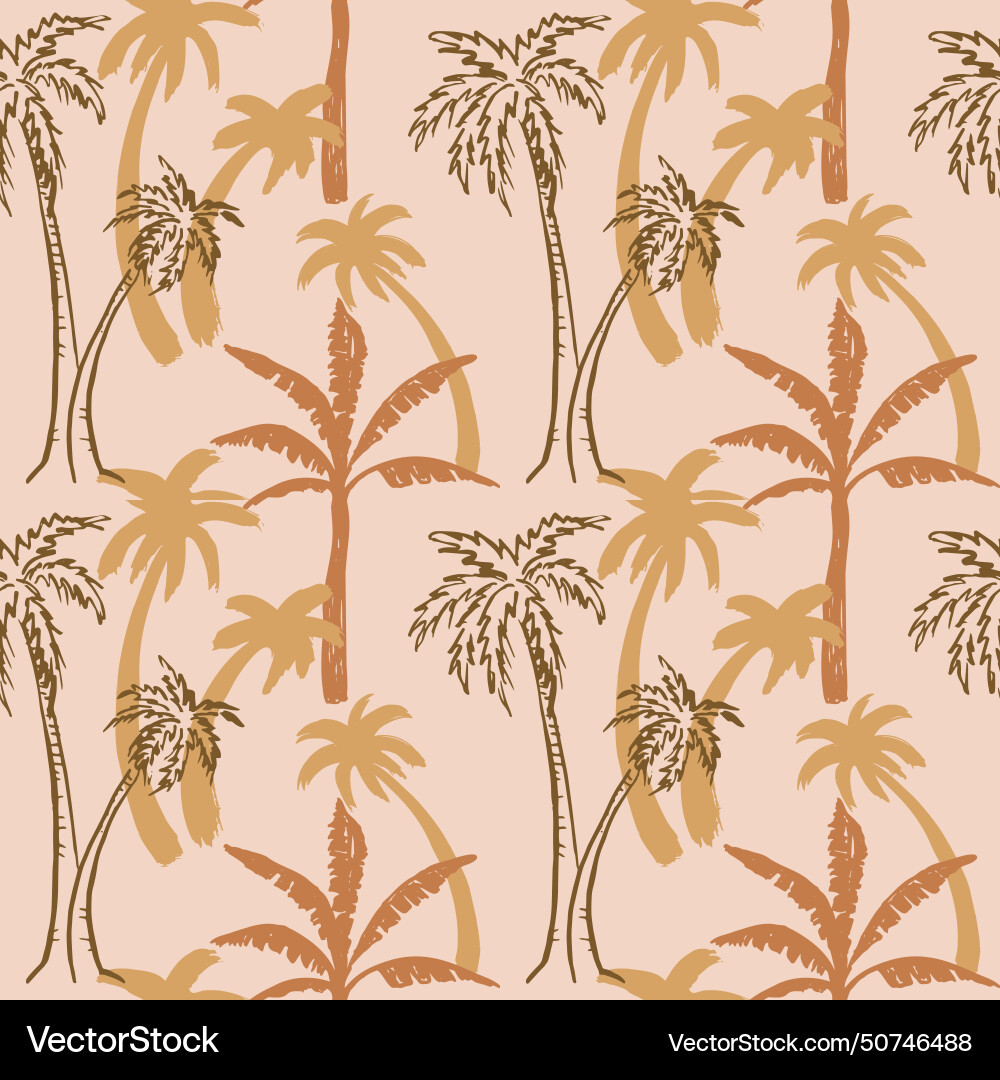 Palms tree seamless pattern repeating background Palms tree seamless pattern repeating background vector image