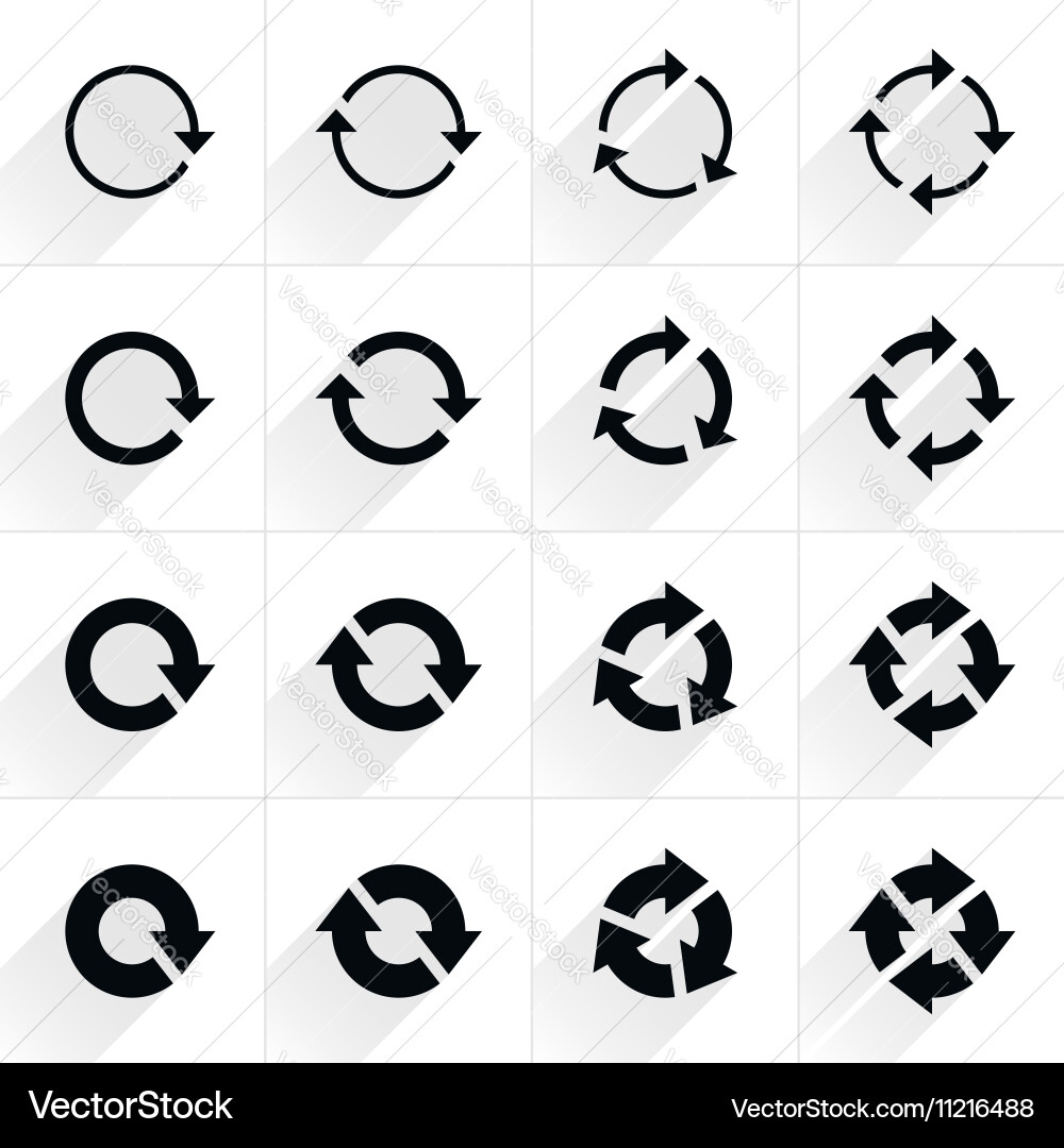 Refresh Arrow Icons - Cycle Repeat zurücksetzen vektorbild