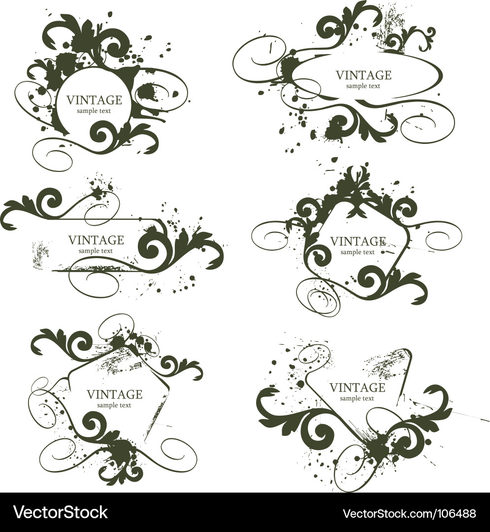 Rustic Vintage Frames Vector Image