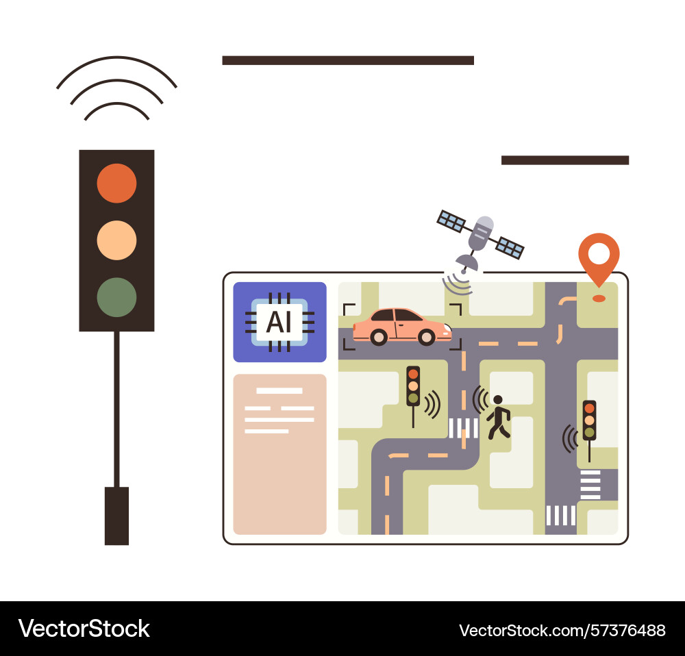Smart traffic management system using ai Smart traffic management system using ai vector image