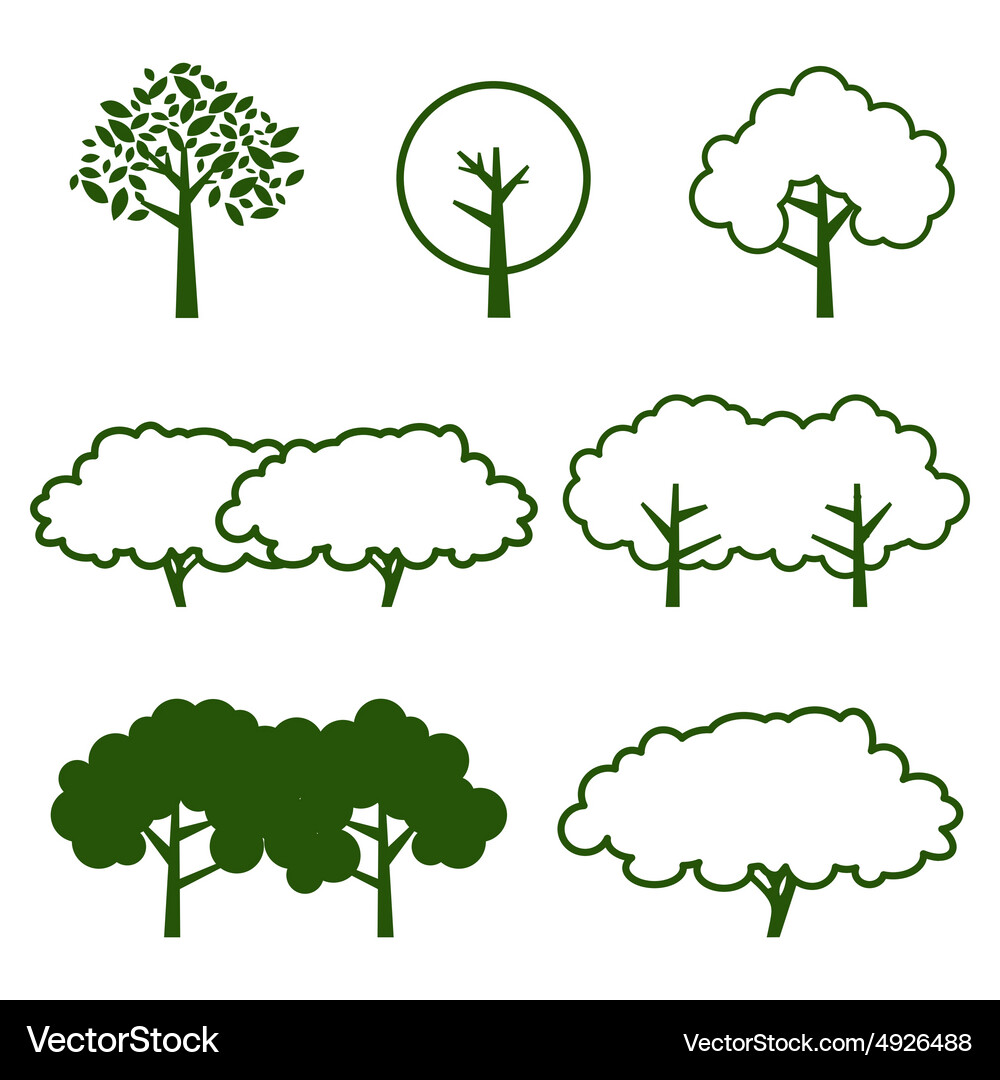 Tree Icon Set Vector Image
