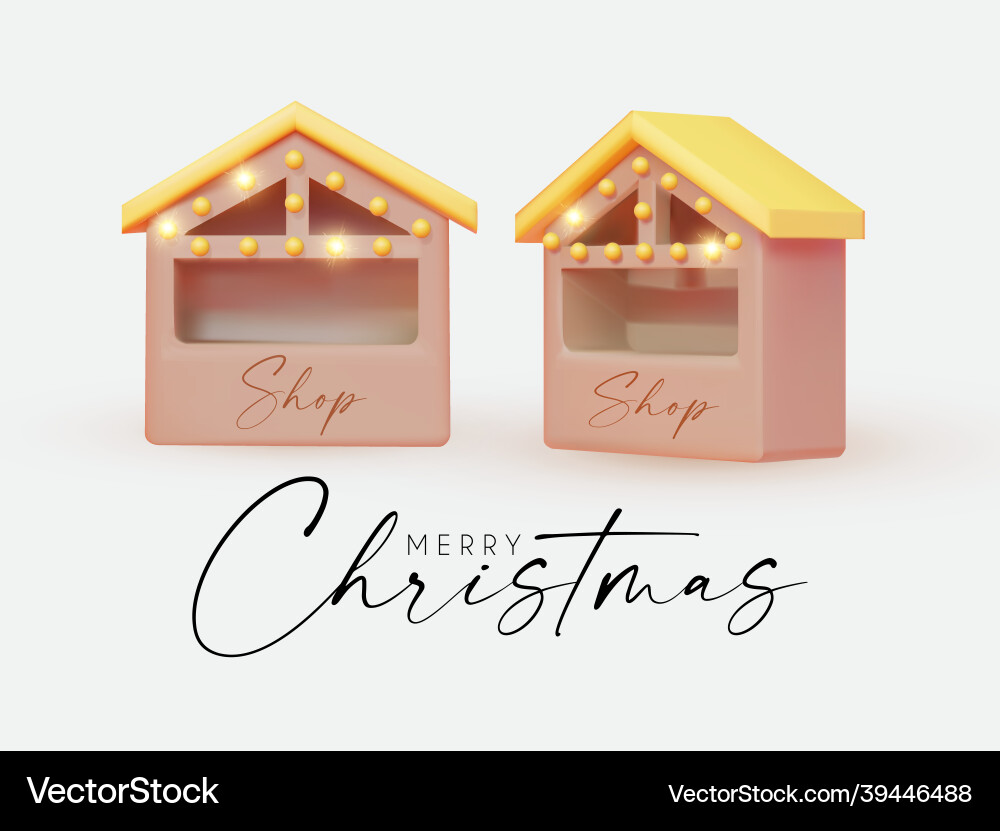 Weihnachts 3d Marktstand in zwei Ansichten wenig Weihnachts 3d Marktstand in zwei Ansichten wenig Vektorbild