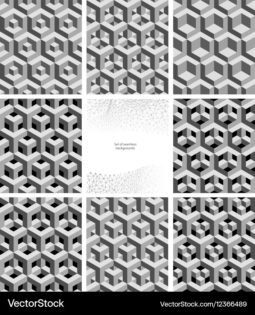 3D Cube Pattern - Seamless vector image