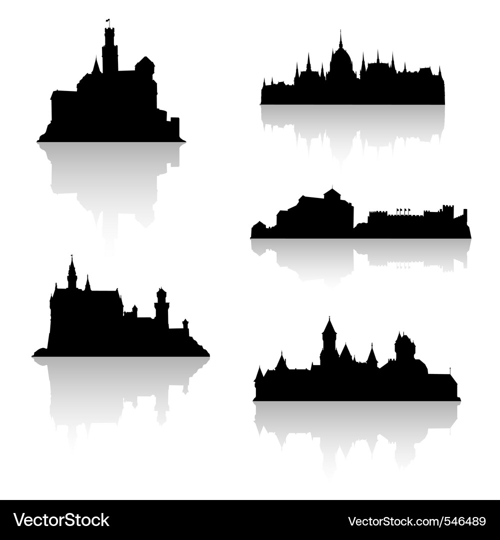 Castle Silhouettes Collection Vector Image