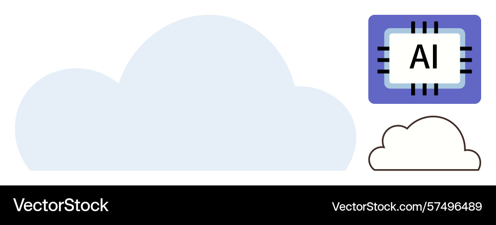 Cloud computing and artificial intelligence chip Cloud computing and artificial intelligence chip vector image