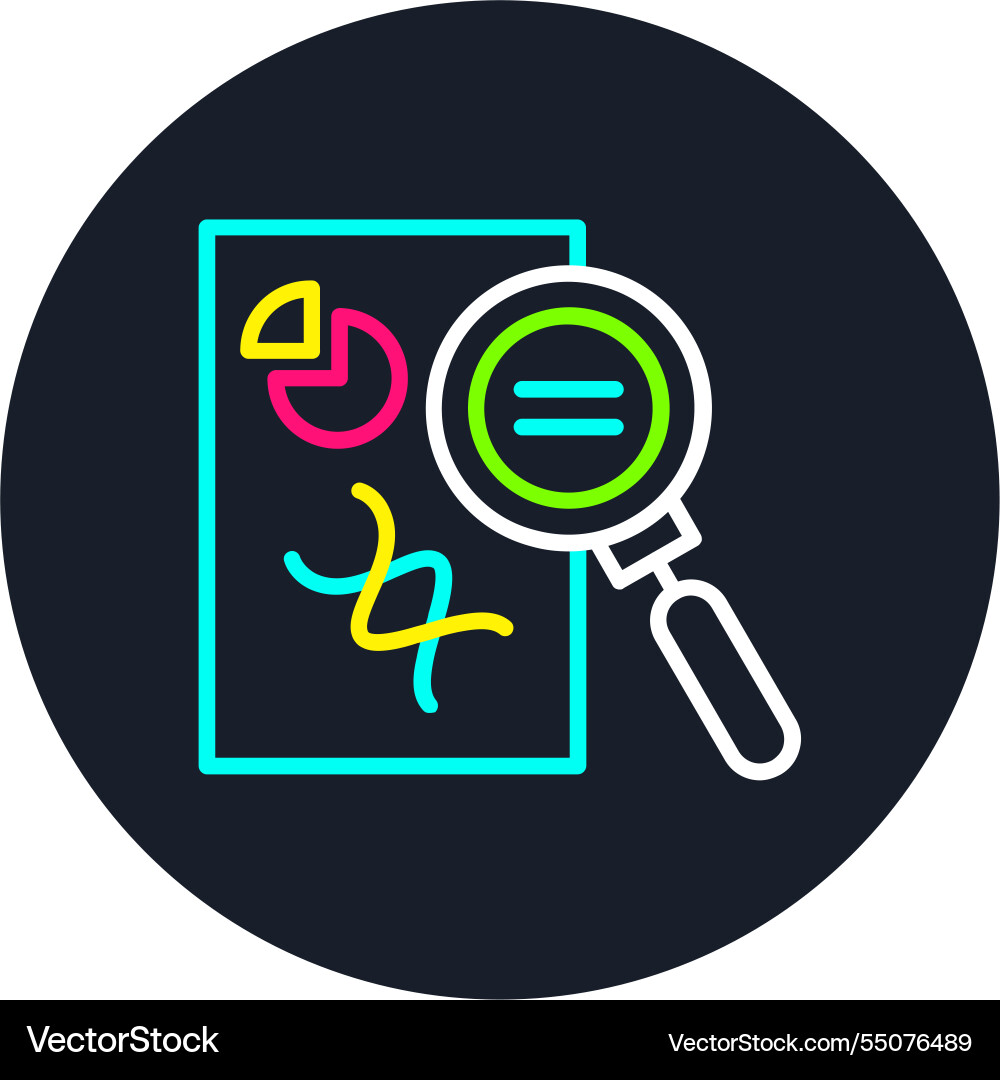 Data analytics line multi color icon vector image