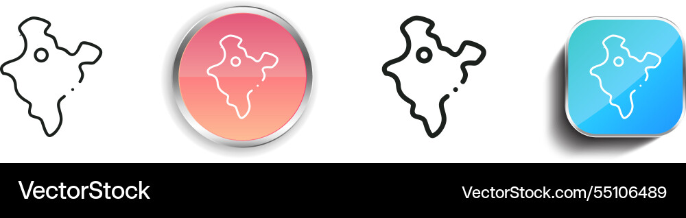 India icon thin linear regular and button style Vector Image