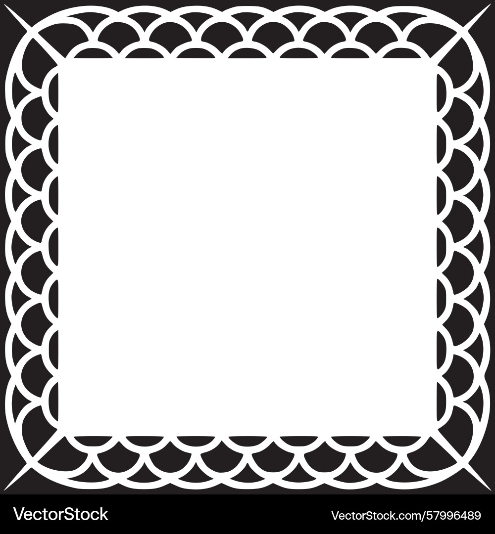 Intricate Black Frame Pattern Vector Image