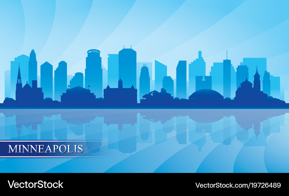 Minneapolis Skyline Silhouette vector image