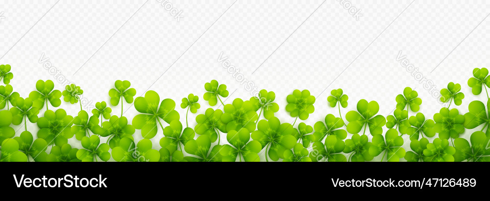 Realistic Clover Border - Transparent Background Vector Image