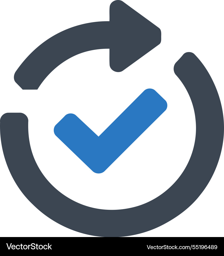 Refresh cycle check icon Vector Image