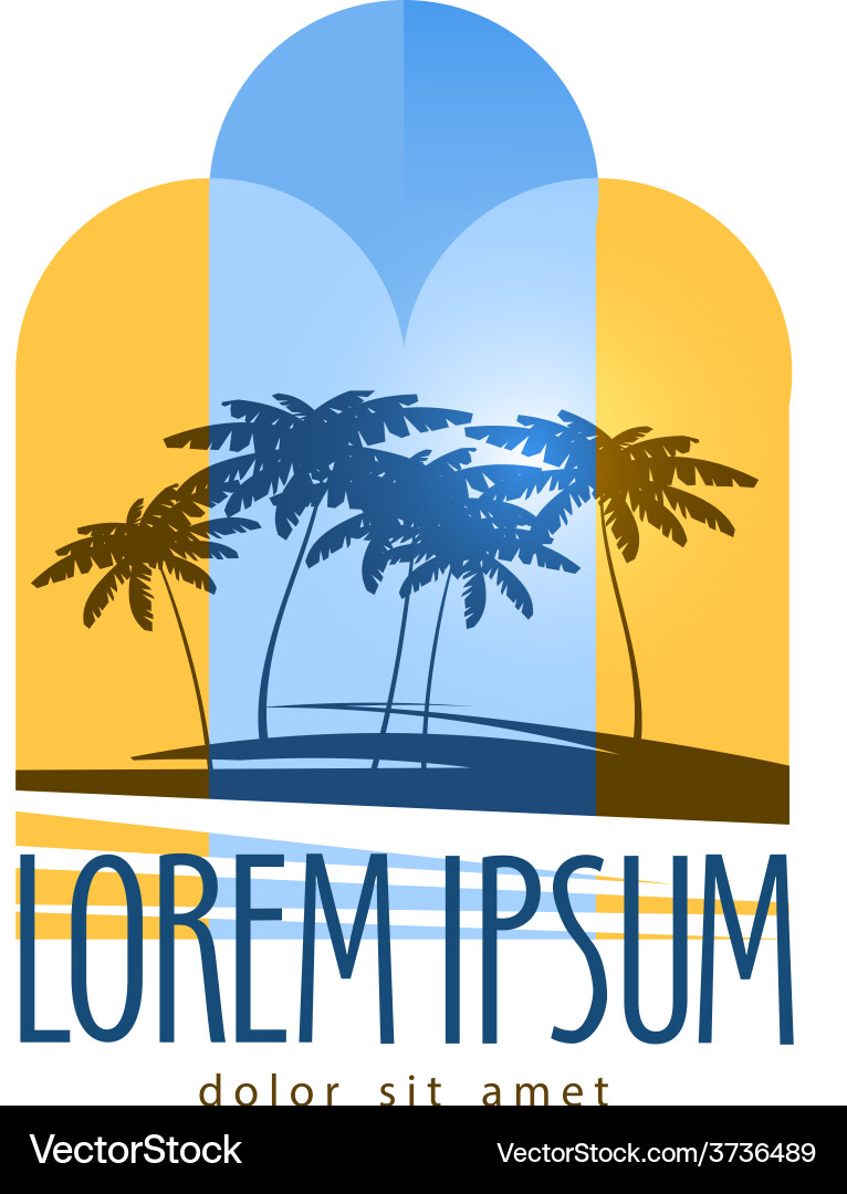 Tropical Palm Tree Logo Vector Image