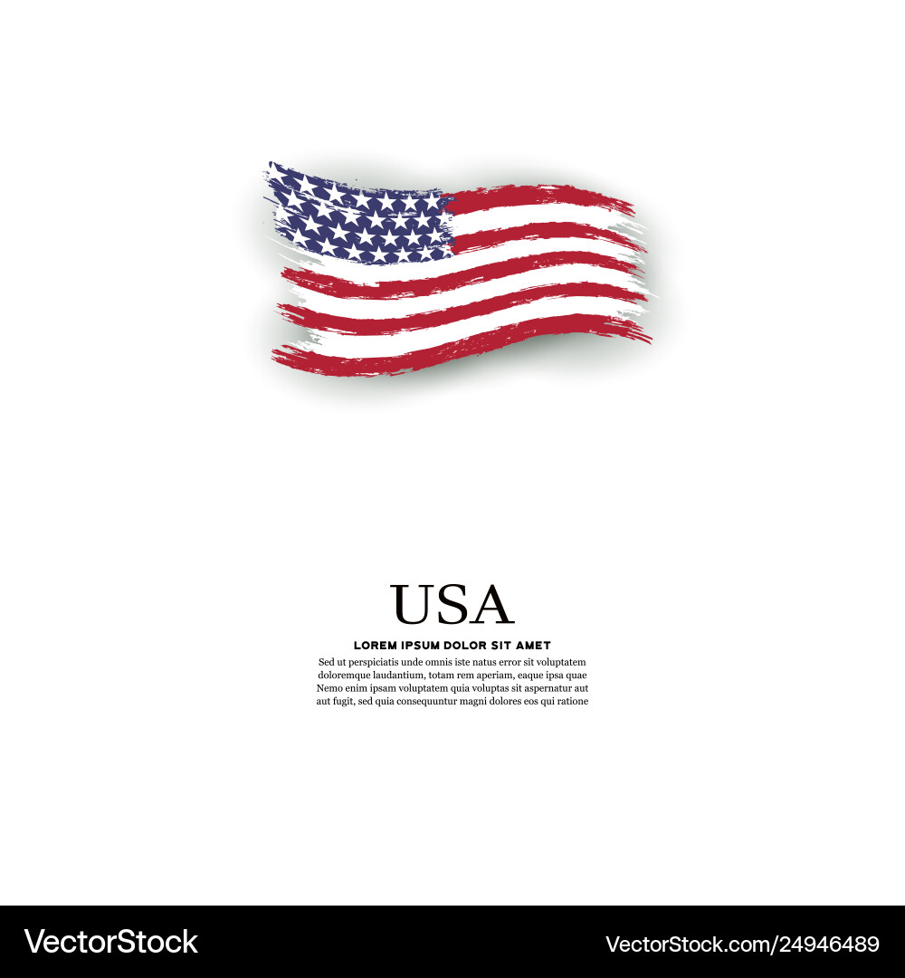 USA Grunge Flag - Watercolor Texture vector image