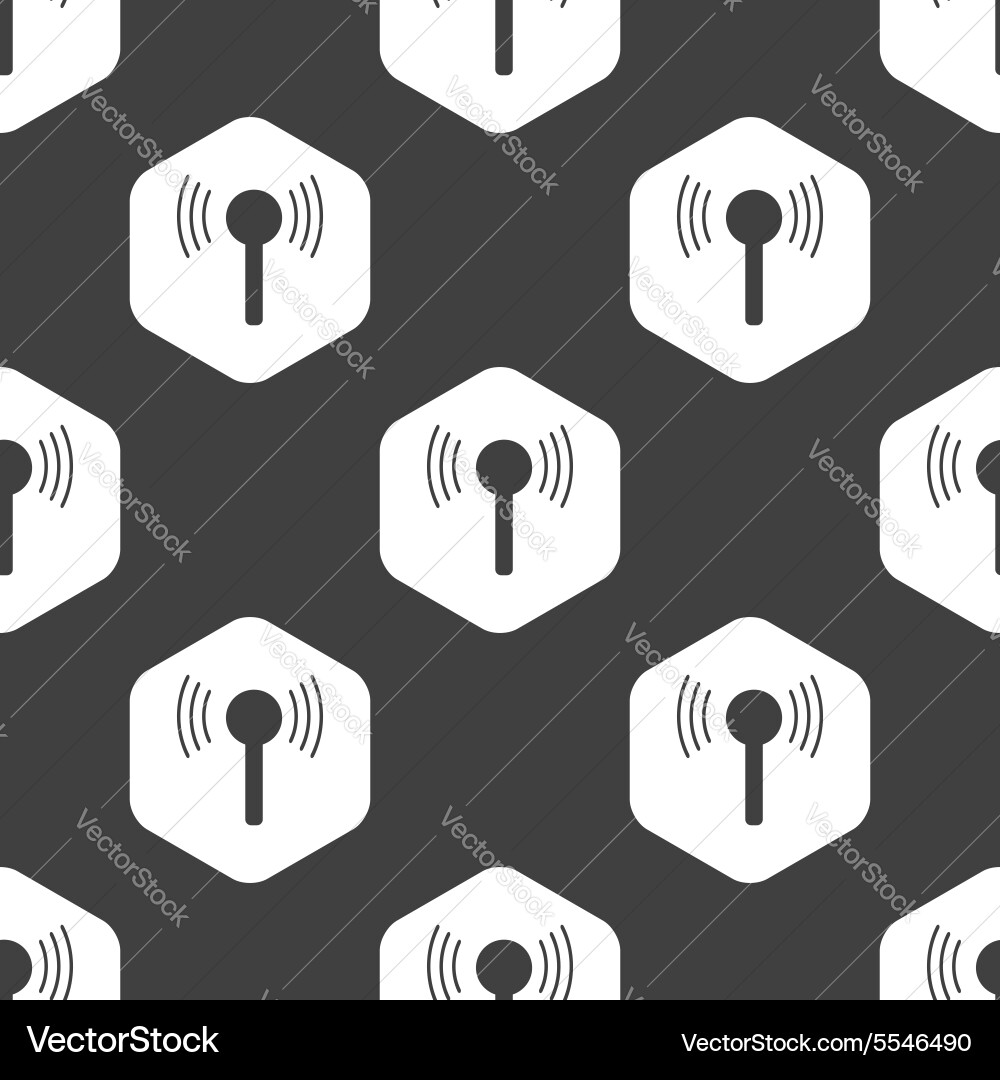 Black hexagon signal pattern vector image