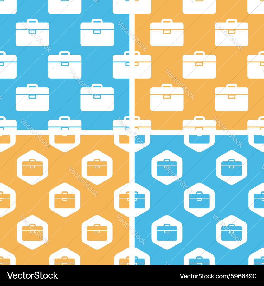 Briefcase pattern set colored vector image