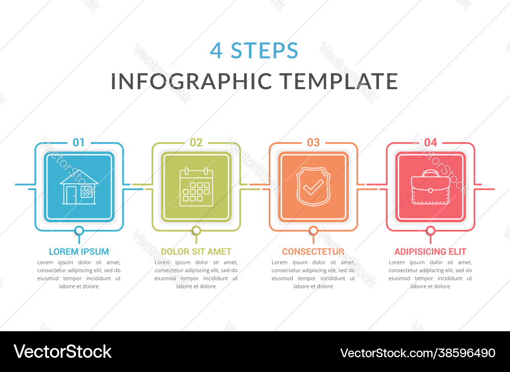 Four steps infographic template Royalty Free Vector Image