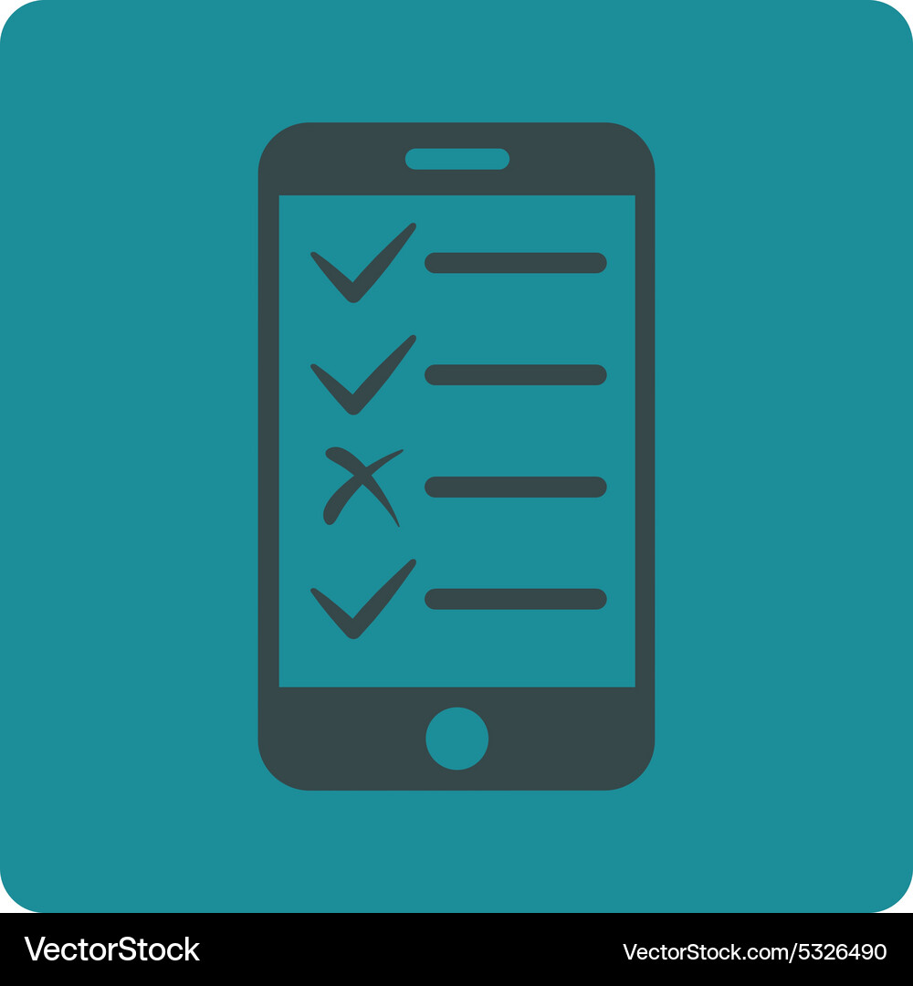 Mobile tasks icon from commerce buttons overcolor Vector Image