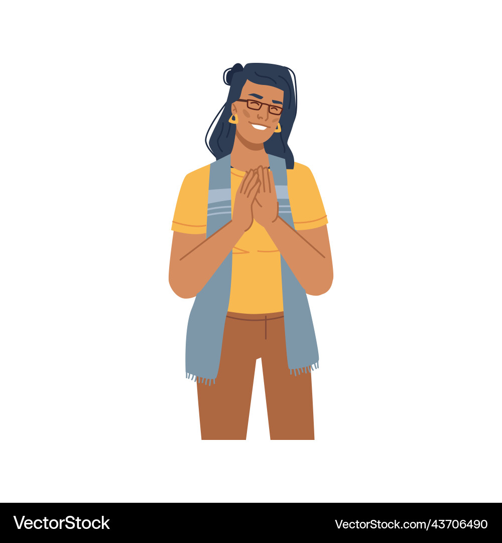 Office worker applauding and smiling cheering Office worker applauding and smiling cheering vector image