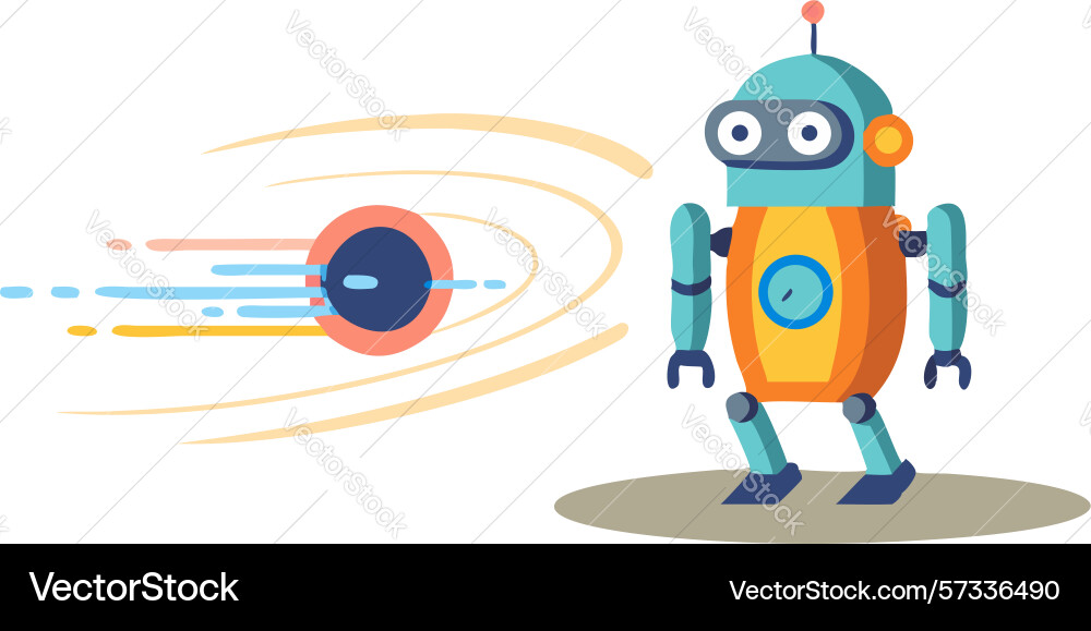 Robot with dynamic portal energy design vector image