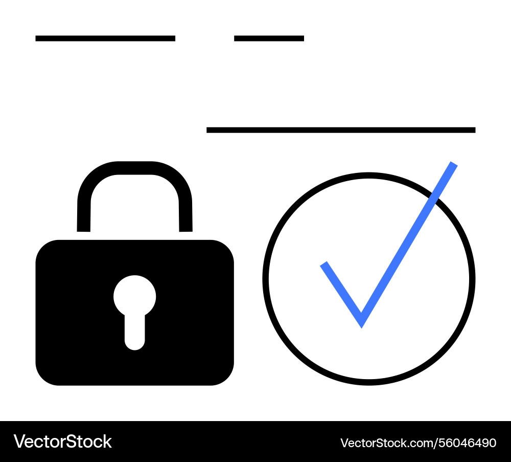 Secure data access with padlock and approved Secure data access with padlock and approved vector image