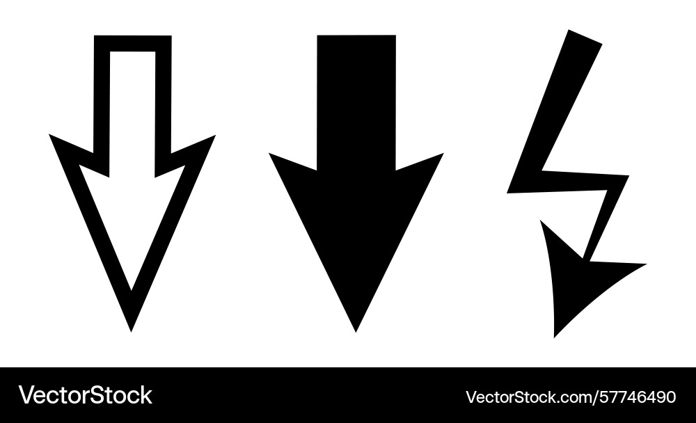 Set of different arrows icons on transparent Vector Image