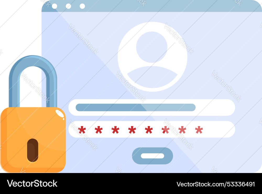Computer security system showing user login Computer security system showing user login vector image