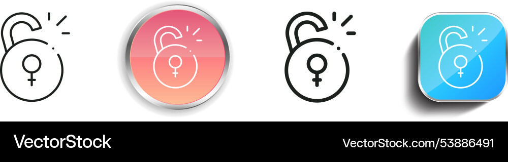 Feminism icon thin linear regular and button Feminism icon thin linear regular and button vector image