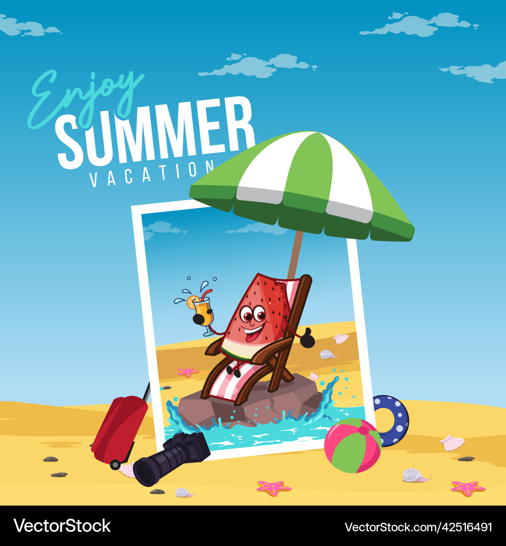 Genießen Sommerurlaub Banner Design Genießen Sommerurlaub Banner Design vektorbild