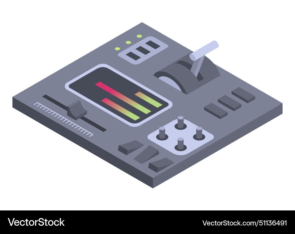 Isometric control panel spaceship with slider Isometric control panel spaceship with slider vector image