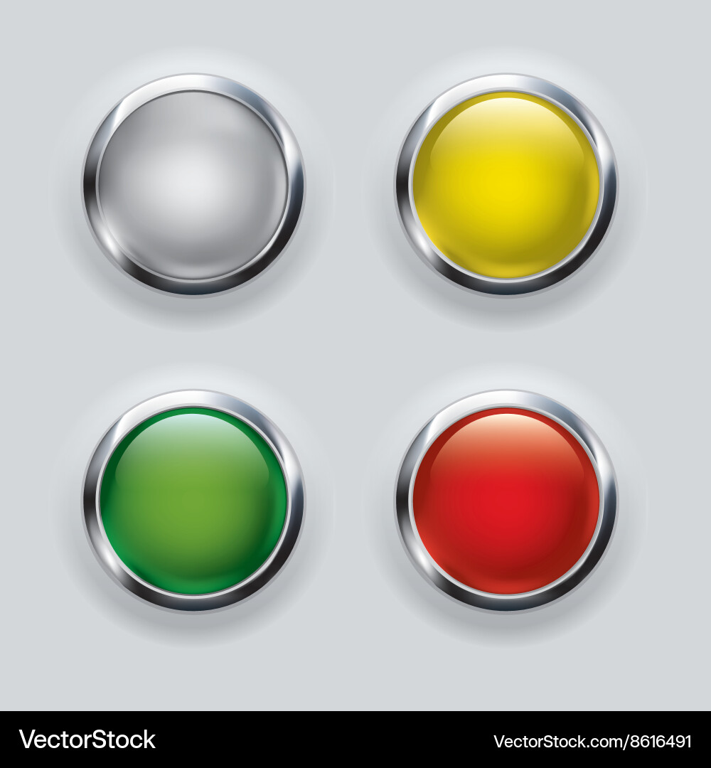 Metallic Button Set vector image