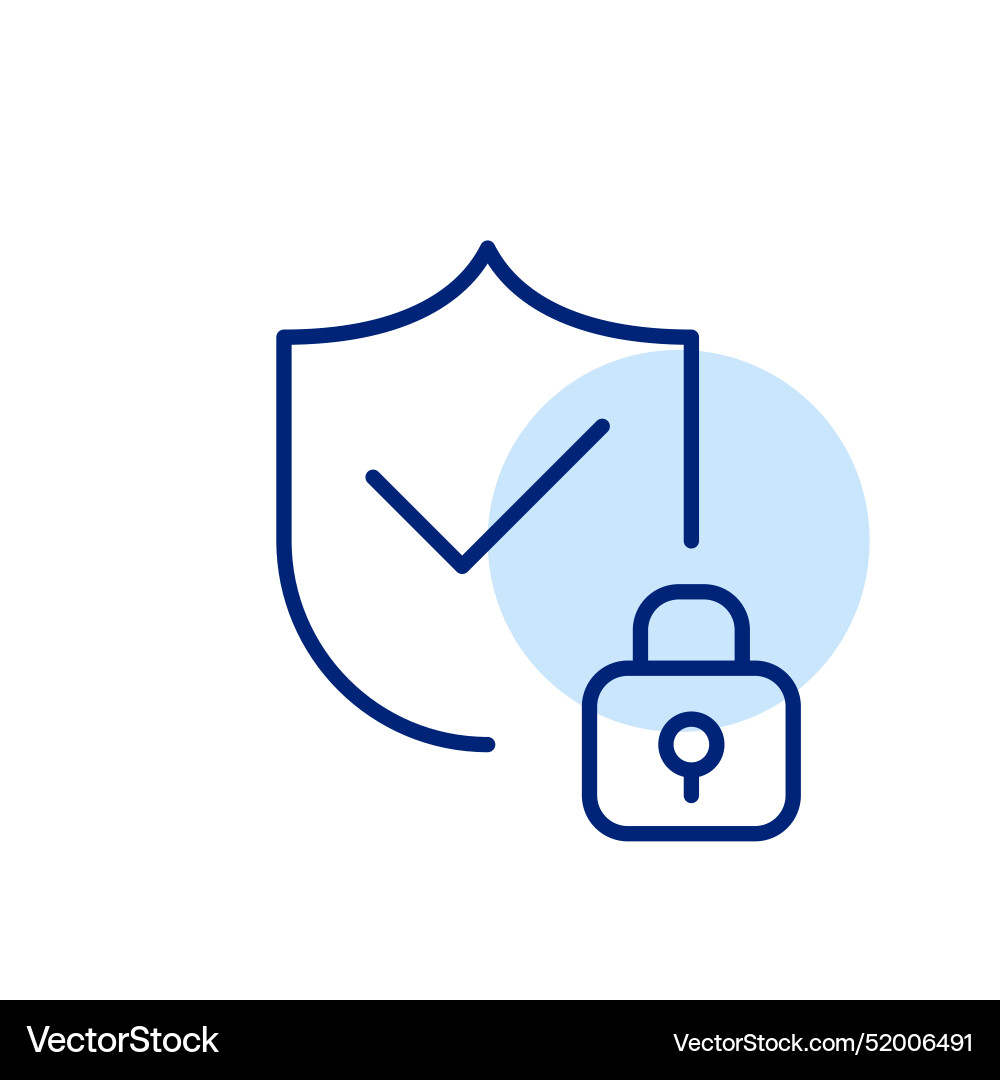 Protection shield checkmark and lock secure Vector Image
