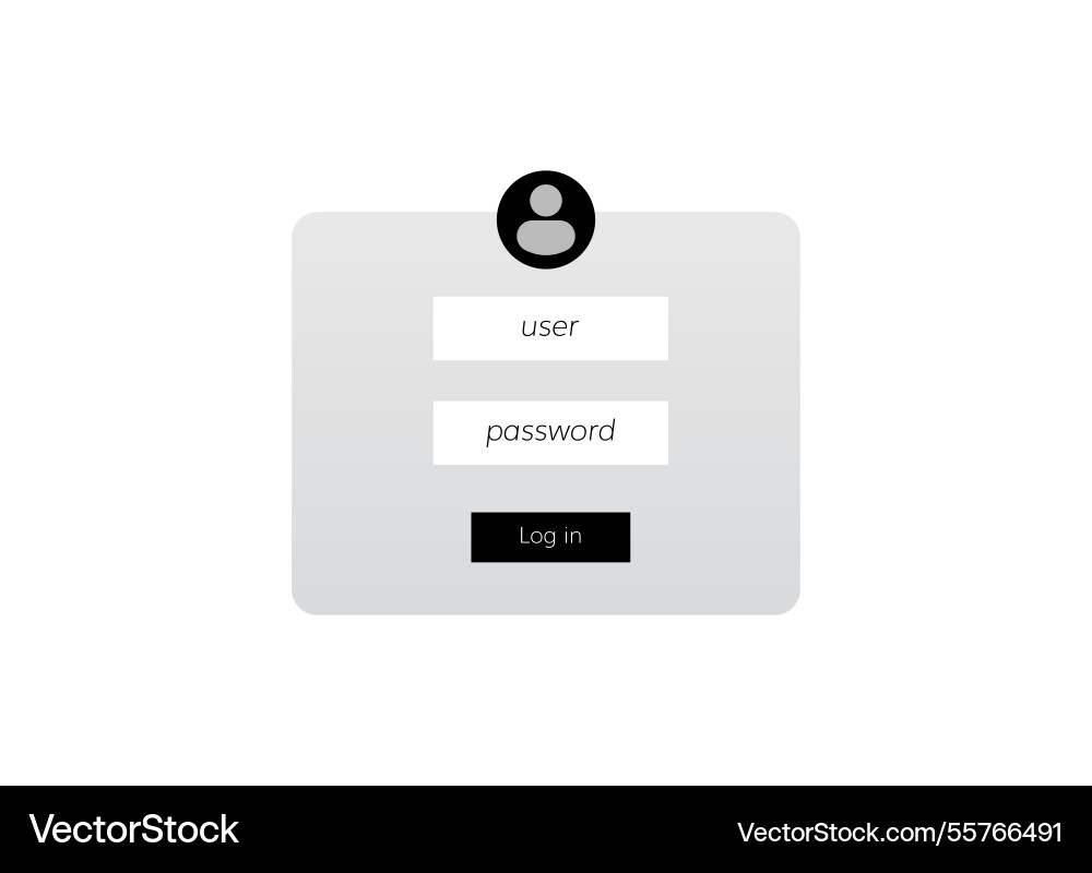 Simple user login interface with icon Vector Image